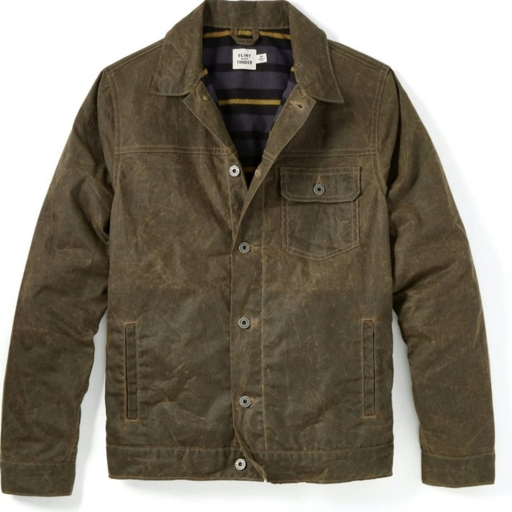 Flint and Tinder LARGE waxed Trucker Jacket